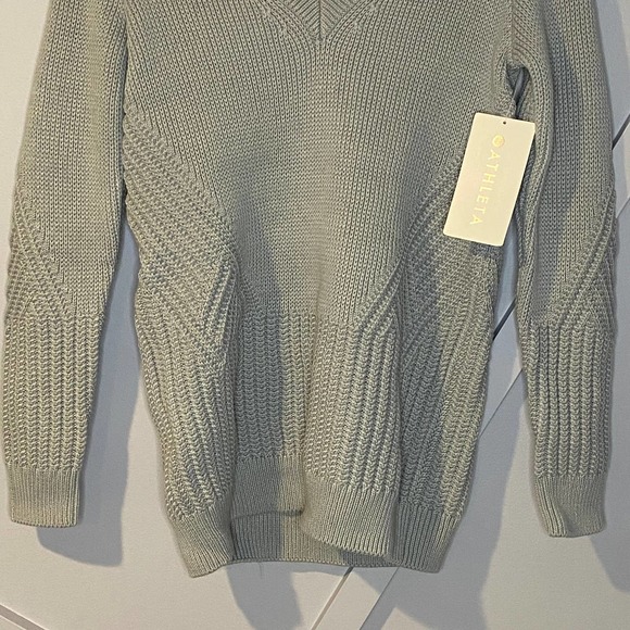 Athleta Teton V Neck Sweater NWT voyage gray - Picture 6 of 12